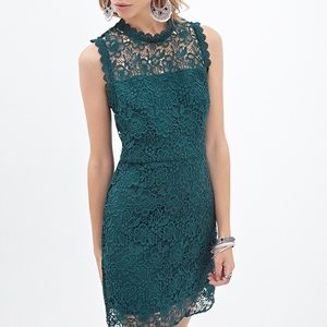 Emerald Green Lace Dress